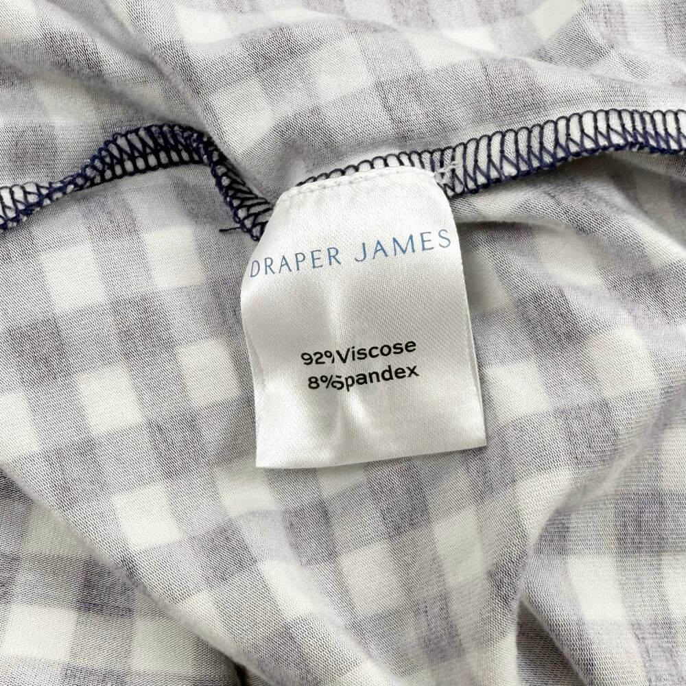 Draper James Women's Gingham Tiered Smocked Dress XL Navy Blue White - Picture 10 of 14